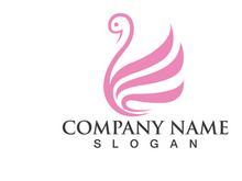 Swan Bird Love Symbol Logo Vector