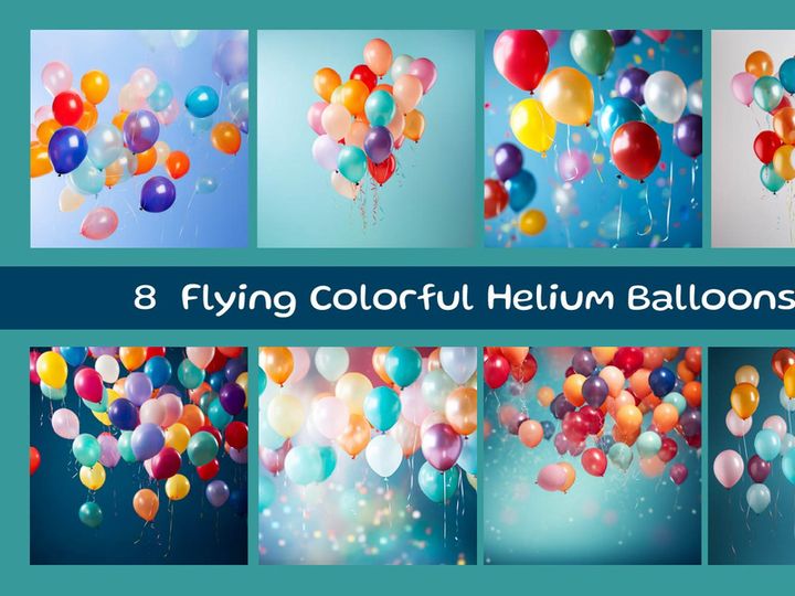 Flying Colorful Helium Balloons