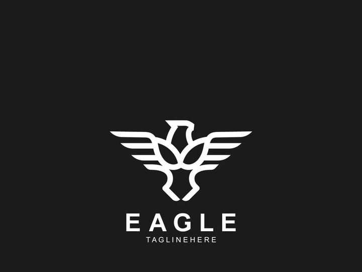 Eagle Bird Logo, Falcon Flying Soaring Geometric Logotype concept symbol design