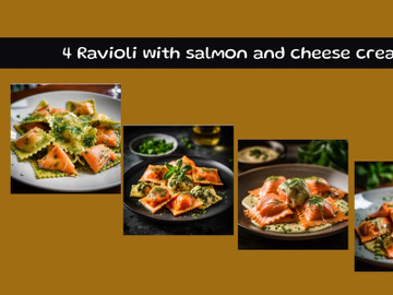 Ravioli with salmon and cheese cream preview picture