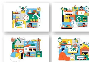 10 Logistics Vector Illustration