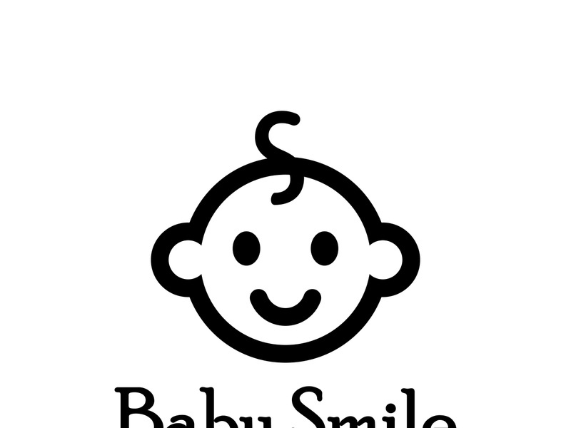 Cute Happy Baby Face Smile Logo Template