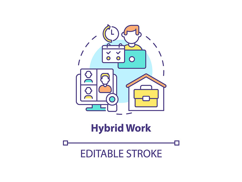 Hybrid work concept icon