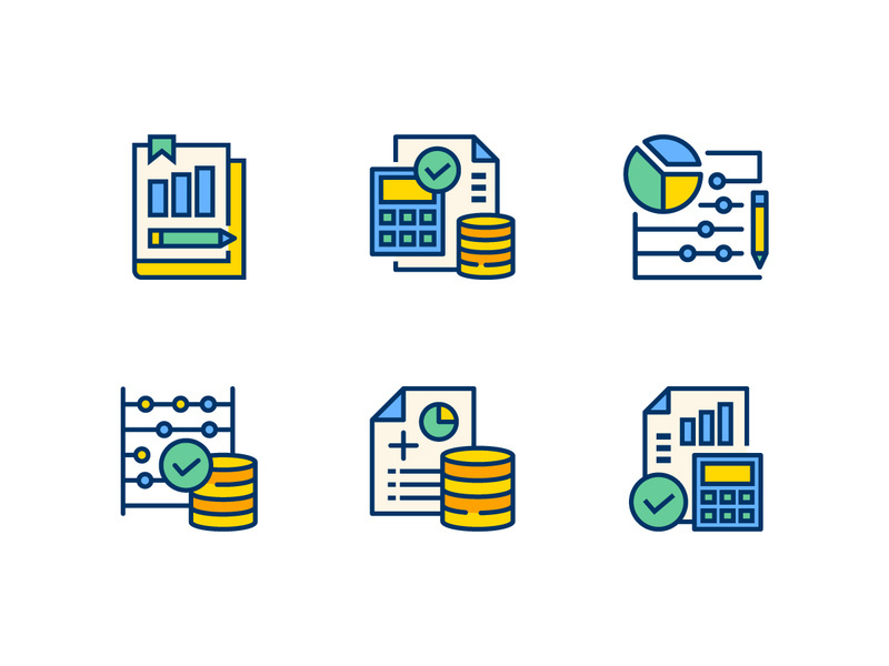 Accounting Icon in Colorful Style