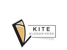 Kite logo design, flying paper kite Flat illustration vector company template