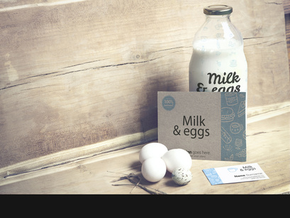 Organic Food Photo Mockup Milk & Eggs Vol.2