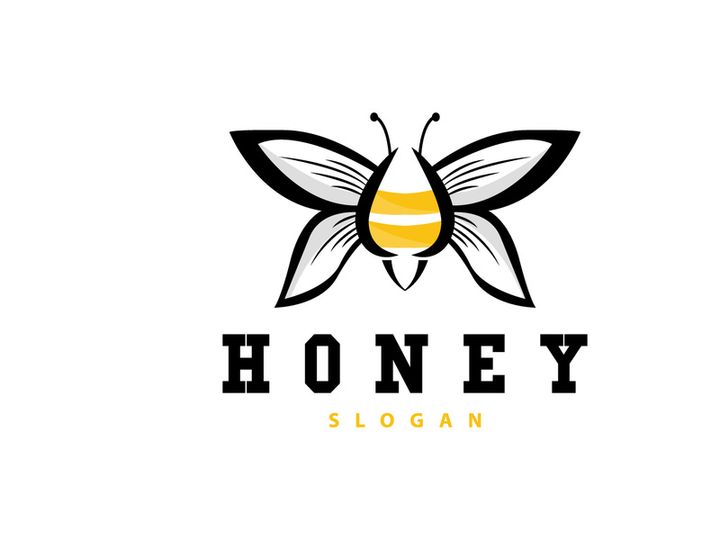 Honey Logo, Honey Bee Animal Vector, Livestock Design Simple