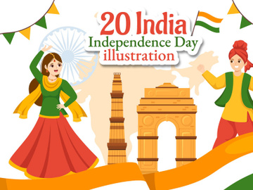 20 Happy Independence Day India Illustration preview picture