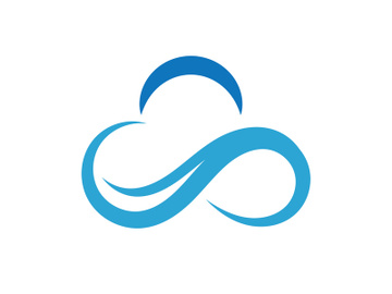Blue cloud icon logo vector preview picture