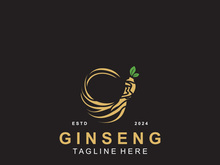 Ginseng logo herbal plant for medicine natural herbal design illustration idea