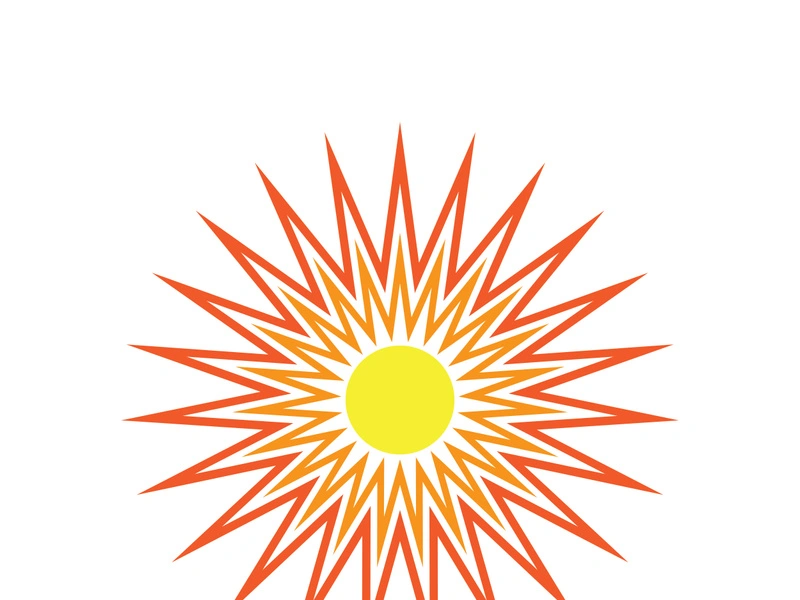 Creative sun concept logo illustration design template