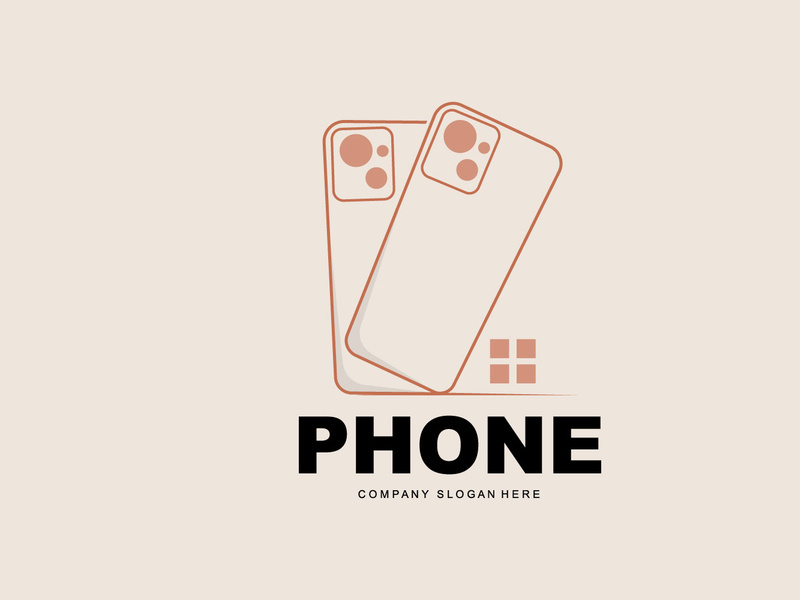 Smartphone Logo, Communication Electronics Vector, Modern Phone Design, For Company Brand Symbol