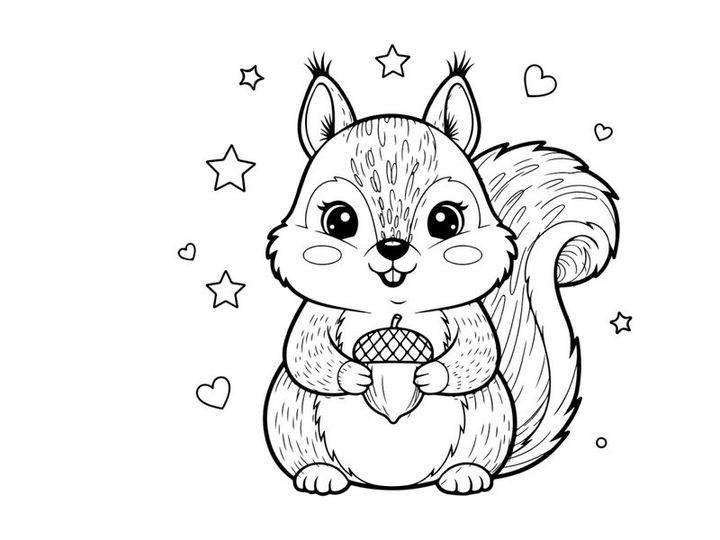 Cute squirrel holding ice cream vector illustration