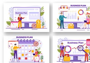 12 Business Plan Vector Illustration