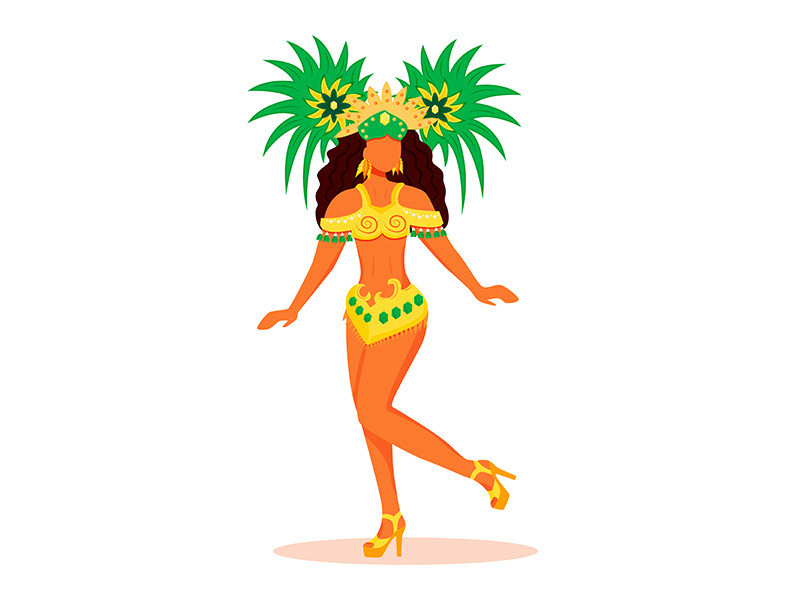 Brazil carnival flat color vector faceless character