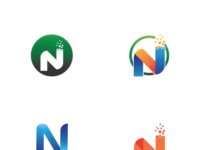 initial letter N logo with modern concept.