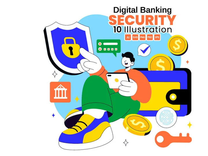 10 Digital Banking Security Illustration