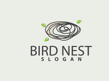 Bird Nest Logo, Bird House Shelter Vector preview picture