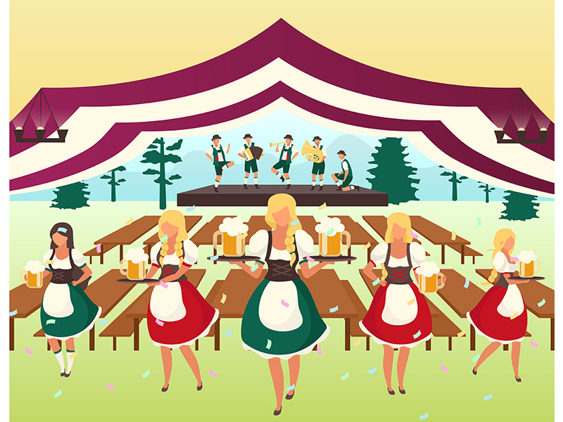 Oktoberfest flat vector illustration