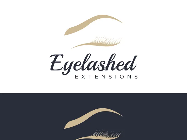 Luxurious and colorful eyelash extension logo.