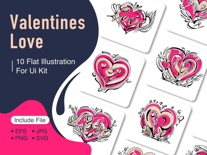 Flat Illustration Valentine's Love