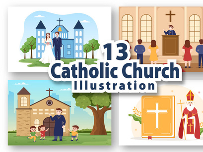 13 Cathedral Catholic Church Illustration