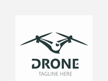 Drone aerial with camera vector template icon. logo photography drone vector. quadcopter flat style illustration preview picture