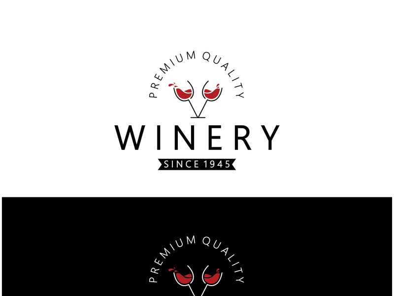 Wine logo with wine glasses and bottles.for night clubs,bars,cafe and wine shops.