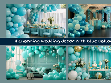 Charming wedding decor with blue balloons preview picture
