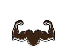 Arm muscle silhouette logo biceps icon vector illustration