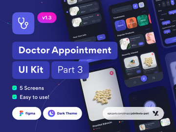 Pocket doc - Online Doctor Consultation Dark Theme UI Kit Part 3 preview picture