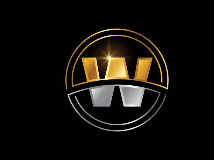 Initial English alphabet with circle frame. Golden and silver color alphabet symbol for corporate business identity