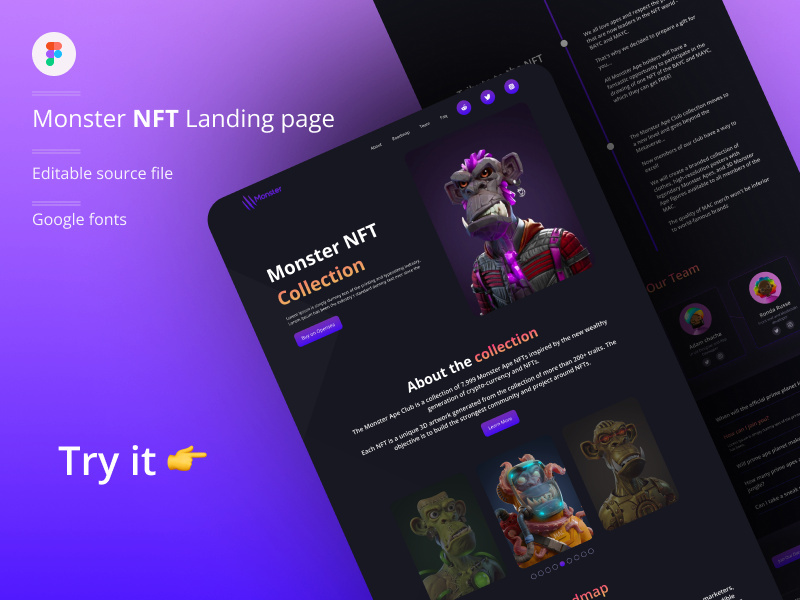Monster NFT Landing page