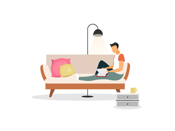 Man, entrepreneur, manager, businessman, male reading book flat vector illustration preview picture