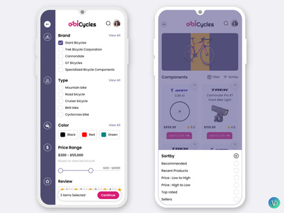 Bicycle Store Mobile App UI Kit