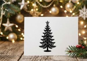 Silhouette of a Christmas Tree with Star Topper for Holiday Decor