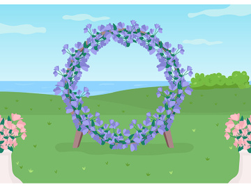Blue floral arch flat color vector illustration preview picture