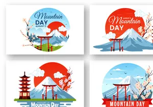 12 Mountain Day in Japan Illustration