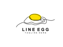 Egg logo design template. Natural Food Vector Of Egg Laying Animals. Line Art Design Logotype.