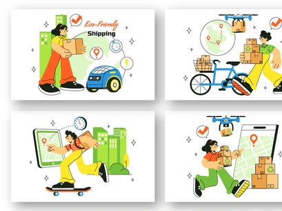 10 Eco Friendly Shipping Service Illustration