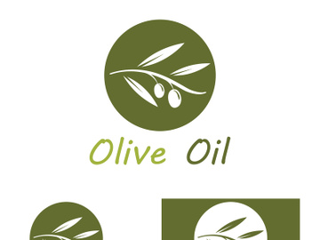 Branched olive fruit logo with creative idea. preview picture