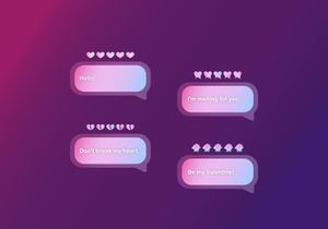 Valentine's Day Text Bubbles Ui UX Design