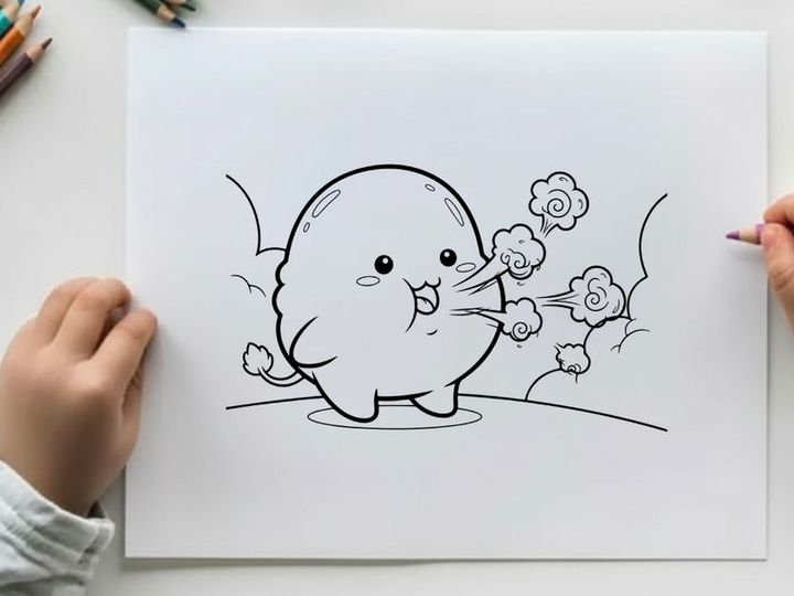 Cute cloud blowing flowers vector illustration flat design
