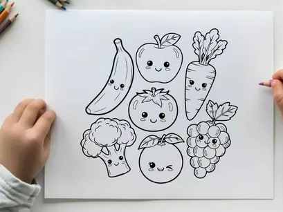 Cute fruit characters smiling vector illustration flat design