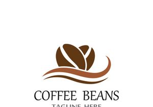 Coffee bean logo for cafe, business, label.