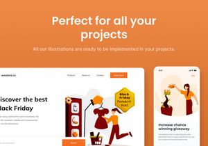 Online Shop Black Friday Illustration Set