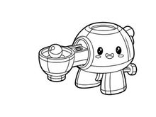 Cute robot washing hands soap hygiene vector illustration