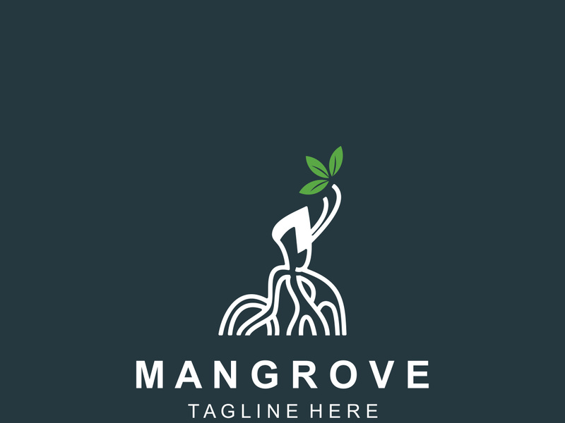 Mangrove tree logo nature design Abstract Minimalist Sign Symbol Environment template