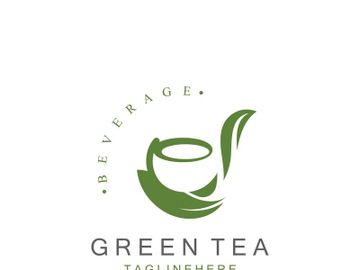 Green tea logo, herbal, leaf health minimal design template preview picture
