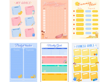 My goals creative planner page set design preview picture